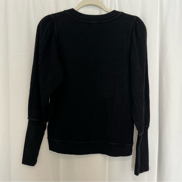APIECE APART Olimpio Organic Cotton Sweatshirt Women's Sz XS Black Puff Sleeve - Picture 4 of 10